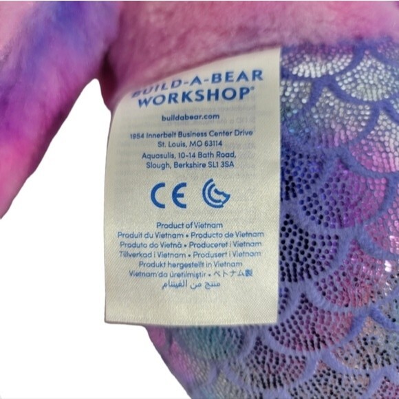 Build a Bear ber maid mermaid plush stuffed animal pink purple 18" - Picture 4 of 5